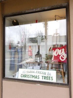 Look for the Classic Farmhouse sign in the window