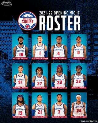 Motor City Cruise picture roster. 2021-22 opening night lineup.