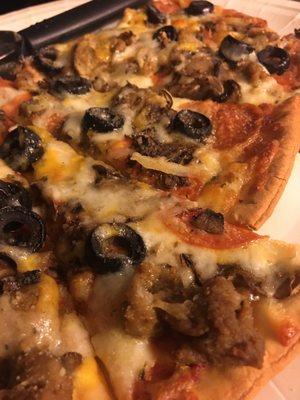 Cowboy pizza on gluten free crust!