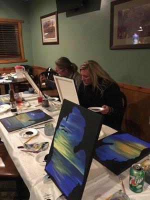 Offers "pub painting" every other month  Anyone can also book a private pub paint event