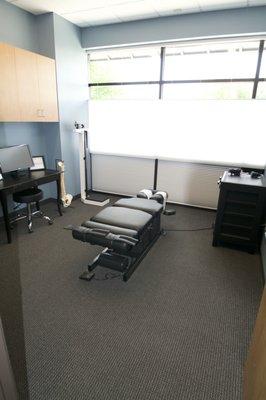 Dr. Thompson's treatment room at Catalyst Chiropractic and Rehab.