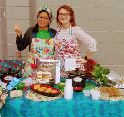 Chili cook-off 2019 Vegan table.