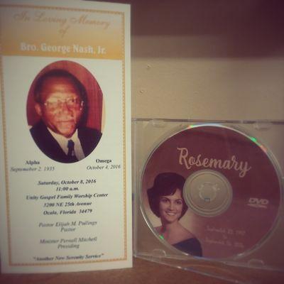 Memorial Programs and Memorial DVDs