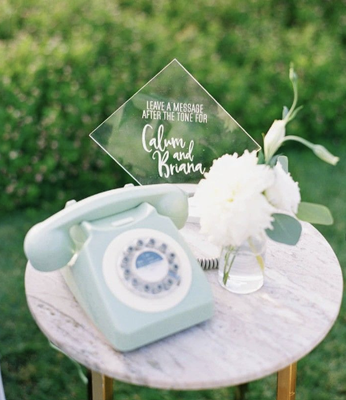 Audio guest book phone. Trending for Quinceanera and   wedding party.