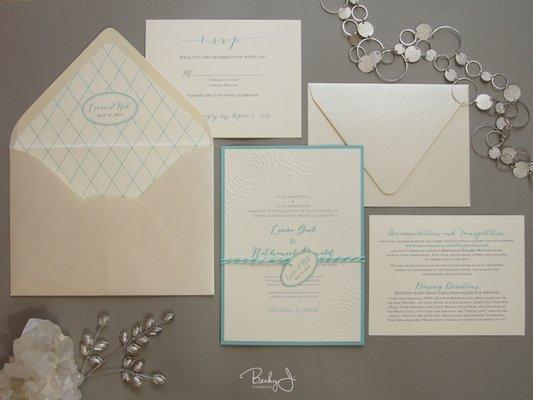 Posh wedding invitation suite