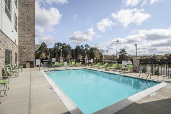 Outdoor pool and seating area