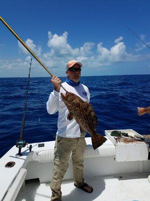 Black grouper right at the end of the charter