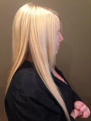 Do you want longer and thicker hair? Look how easy and natural it can look. Check out these extensions we just did...