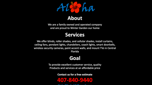 About Aloha Blinds & Decor