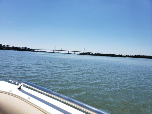 View of bridge from boat