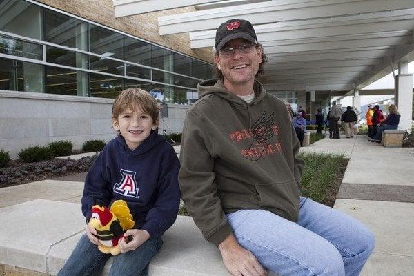 Matt and son visiting