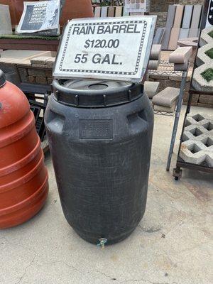 Rain barrels for sale.