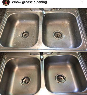 Kitchen sink, before and after