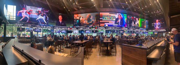 Panorama of the bar area and TV's