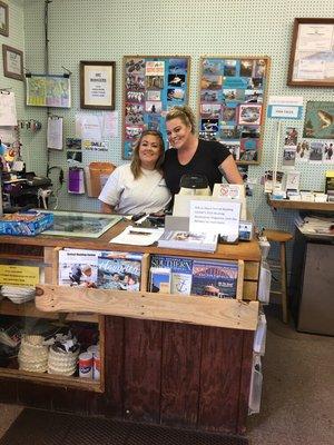 Jessica our Office Manger and Lyndsey our Store Clerk and Dock Hand.