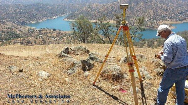 Boundary Survey near Millerton Lake, Fresno County. We survey a lot in the foothills and mountains.  This is our typical work environment.