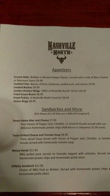 Front of Menu.