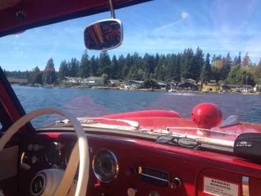 We're riding around in Lake Ki in our friend's 1964 Amphicar!