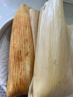 Pork tamales/ cheese and jalapeño tamales