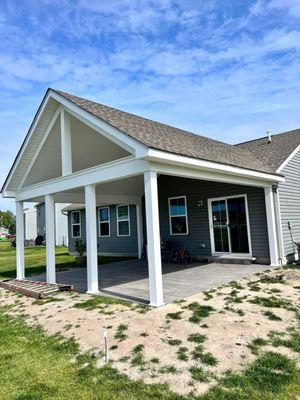 Stamped concrete and porch patio project