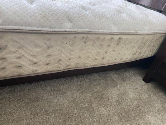 Destroyed mattress from being moved by careless movers