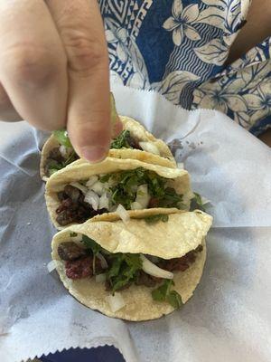 Pork, beef, and tongue tacos