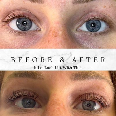 Before and After Lash Lift With Tint