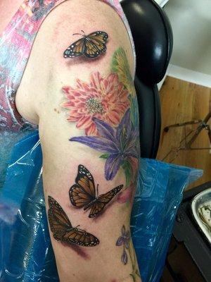 Realistic butterflies by Julio