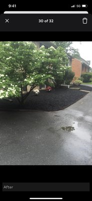 Cleanup the flower beds and put down new mulch.