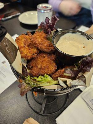 Fried pickles, very good but a very small portion