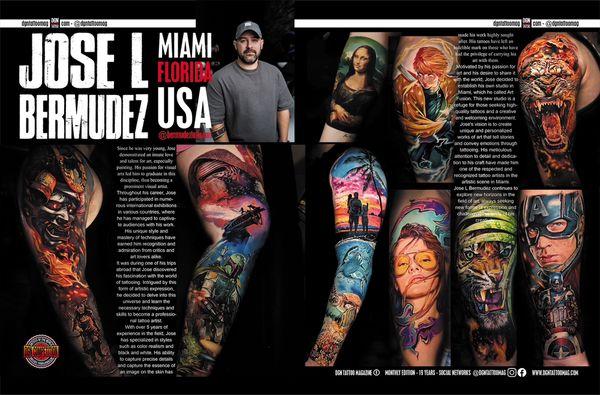 DGN TATTOO MAGAZINE @bermudeztattooart. We have internationally recognized artists. Find it in magazines like DGN TATTOO MAGAZINE.