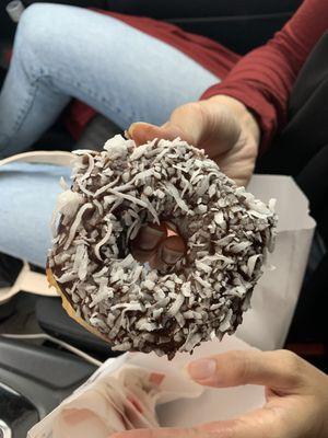 Coconut chocolate donut