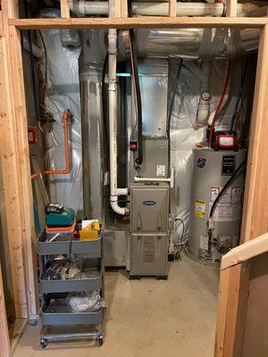 Utility space in unfinished basement