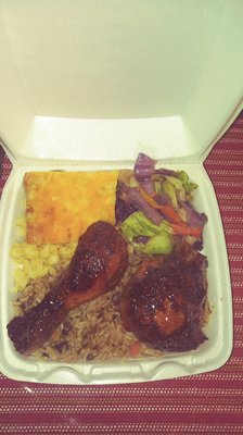 Baked jerk chicken tray