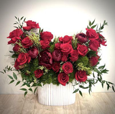 Red vibrant arrangement