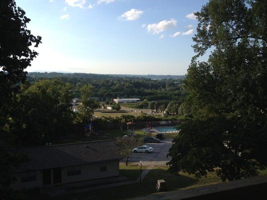 Our gorgeous view from our new balcony at Johnathan's Ridge.