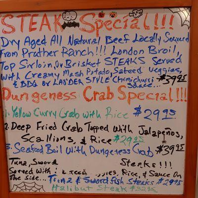 STEAKS & SEAFOOD SPECIALS!!!