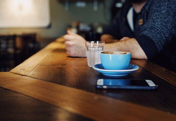 cappuccino at the bar