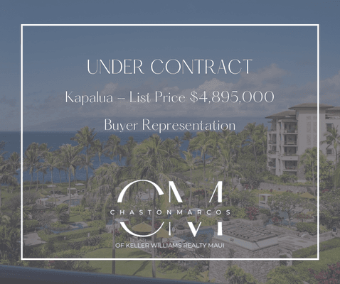 Under Contract in Kapalua.

So excited for my clients and their journey with their vacation home purchase.