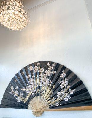 Gorgeous fan that greets you at the door.