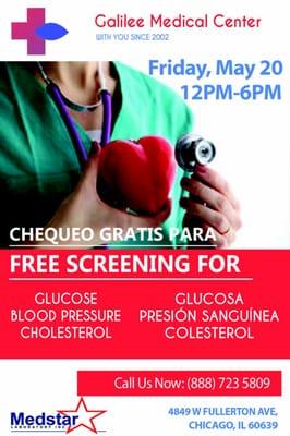 Free Health Screening- Blood Pressure, Glucose, Cholesterol