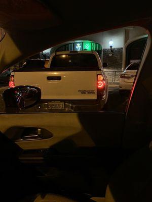 If your going to park between two handicap parking spots with your truck sticking out blocking traffic don't do it in a company truck.