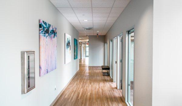 Wide, bright hallways