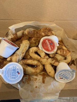 Thrown together cinnamon bread twists.