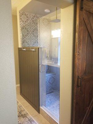 Custom shower door.