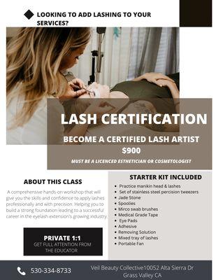 Become a certified lash artist with hands on workshop! Designed to give you confidence to apply safe correct eyelash extensions.