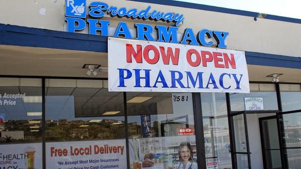 BROADWAY PHARMACY 7581 Broadway Lemon Grove, CA 91945 FREE DELIVERY !!!