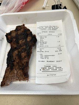 I guess medium means burnt? Couldn't even eat it. Waste of a steak.