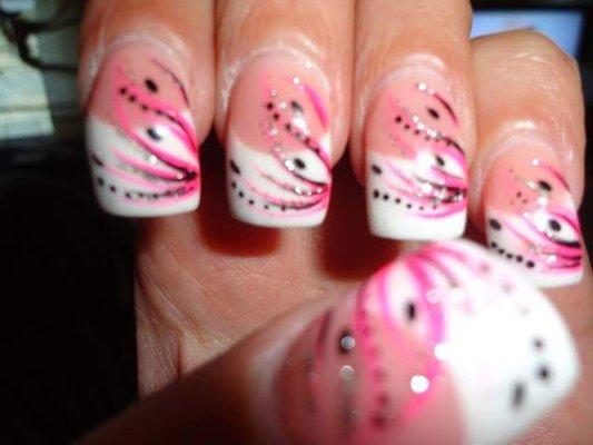 Done By Vicki at Tip Top Nails Grafton Street Worcester Massachusetts #PinkandWhites