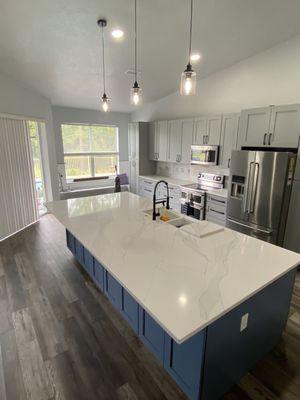 Island Cabinets and Quartz top